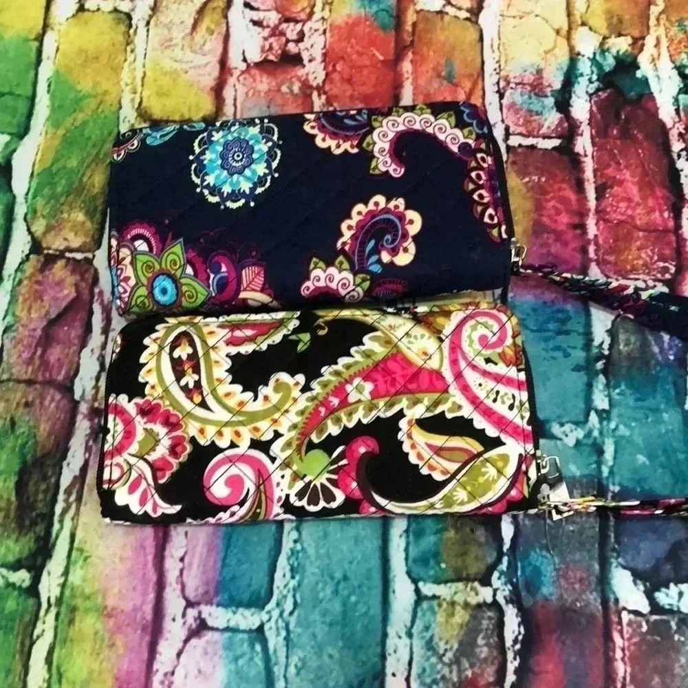 Two wristlet wallets quilted
